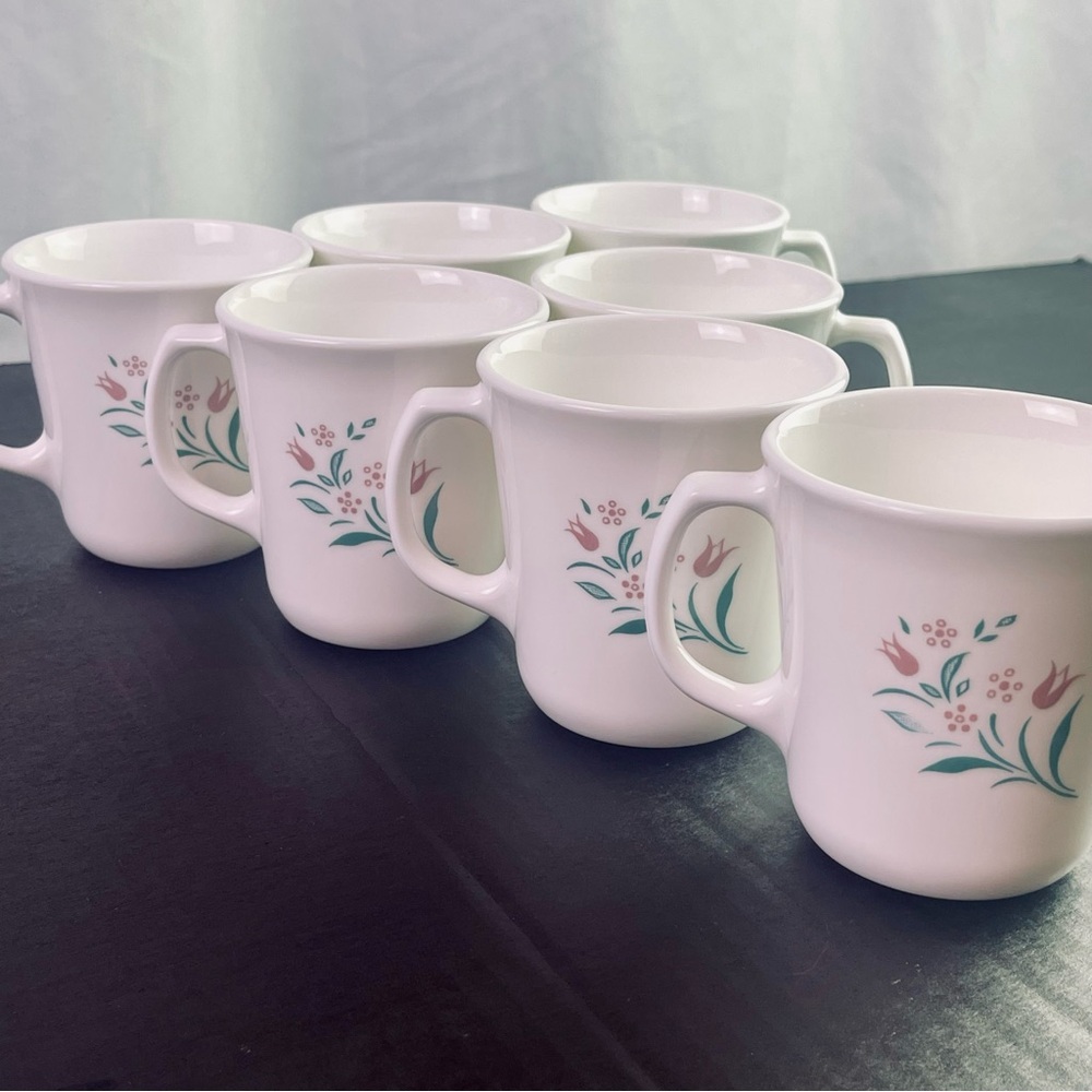 Vintage Corelle by Corning Ware Rosemarie Ceramic Mug Set (7)